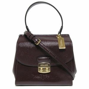 Gently Used COACH Small Patent Crossgrain Leather Avary Crossbody, Oxblood